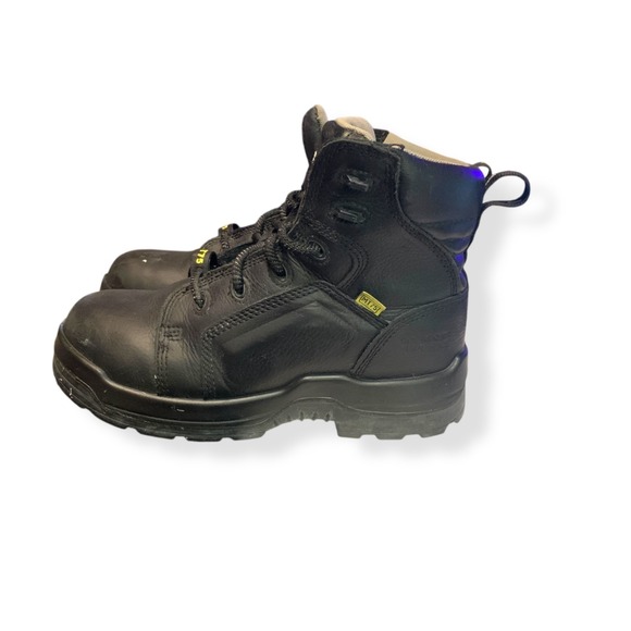 Rockport Works Women's Black Leather Steel Toe Safety Work Boots RK465 Sz 8.5 W - Picture 1 of 13